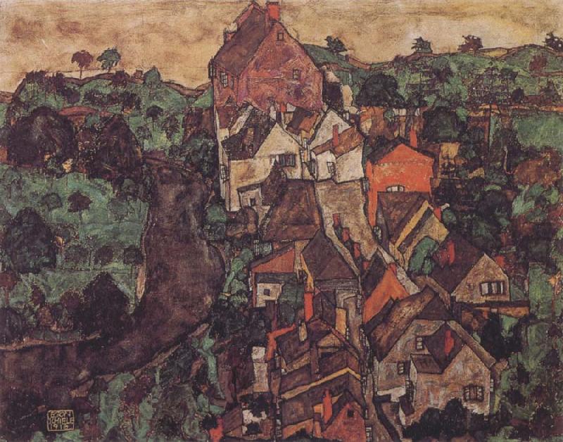 Egon Schiele Krumau Landscape china oil painting image